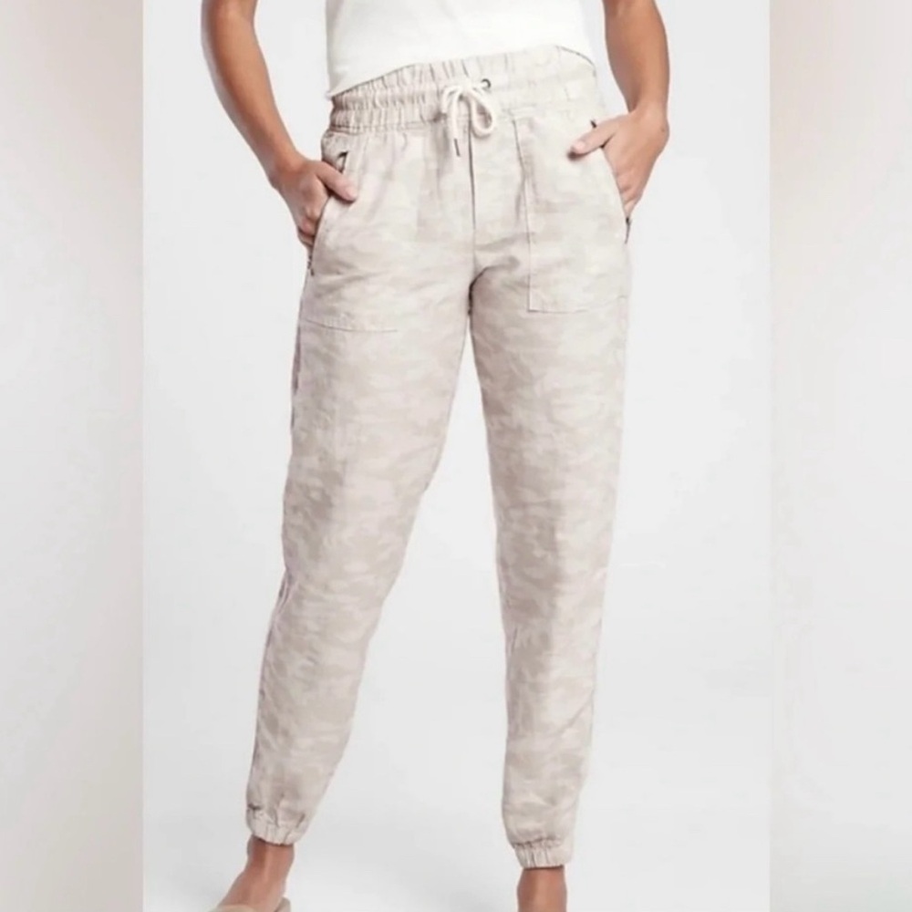 ATHLETA CABO TIDE LINEN JOGGER PANTS size 6 petite